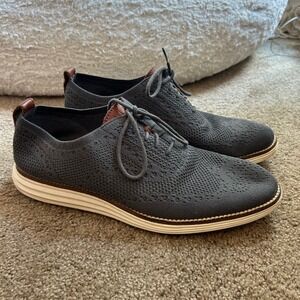 Cole Haan OriginalGrand WingTip‎ oxford with stitchlite in gray Men's 9